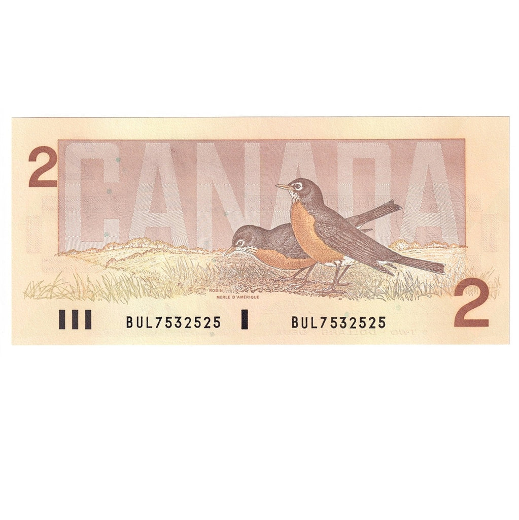BC-55b 1986 Canada $2 Thiessen-Crow, BUL, Choice Uncirculated (CUNC63)