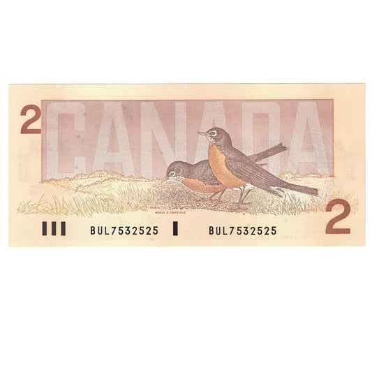 BC-55b 1986 Canada $2 Thiessen-Crow, BUL, Choice Uncirculated (CUNC63)