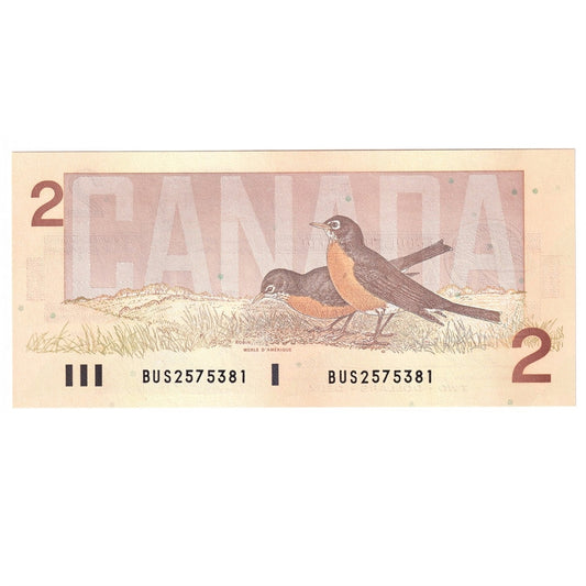 BC-55b 1986 Canada $2 Thiessen-Crow, BUS, Choice Uncirculated (CUNC63)