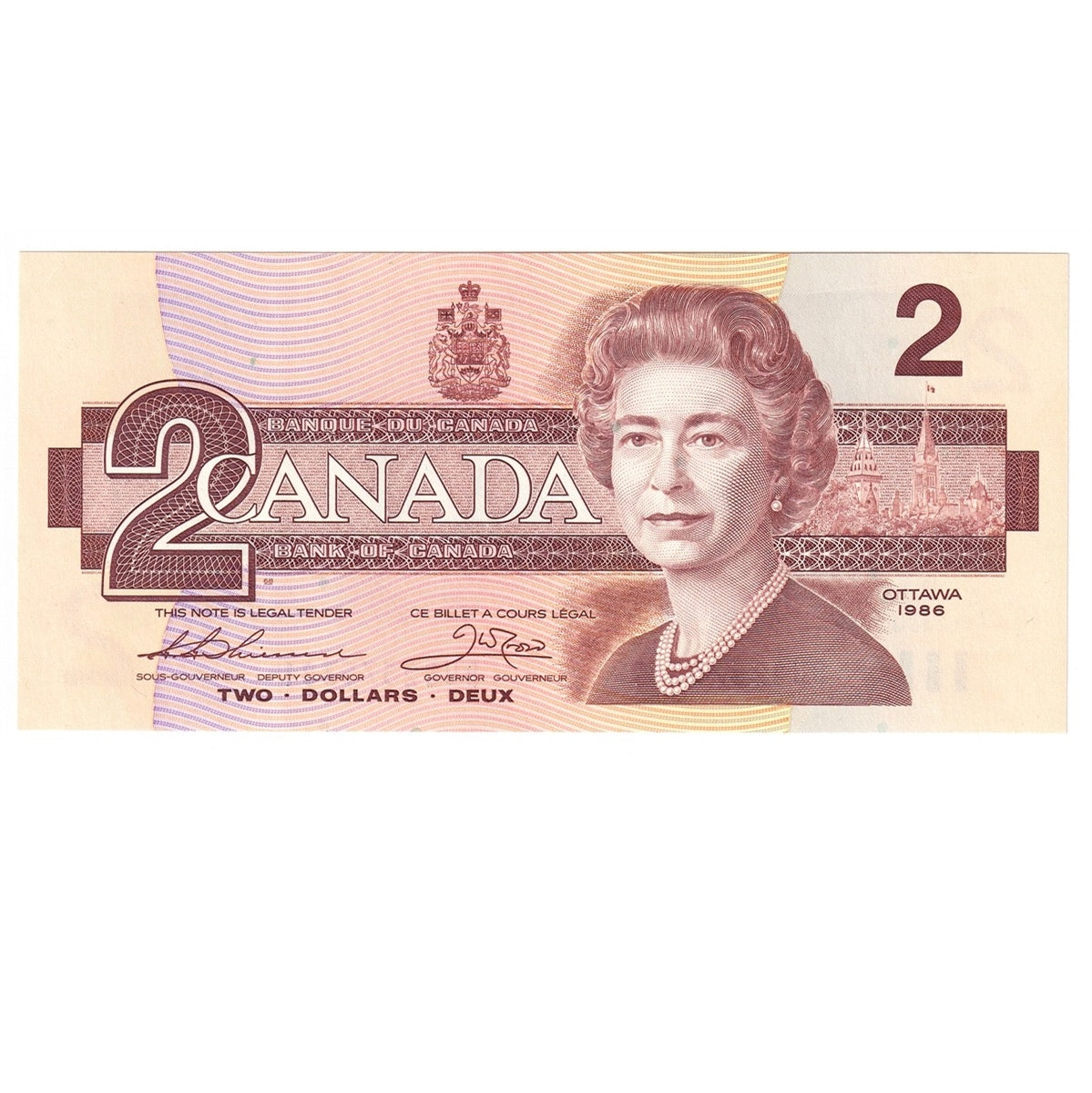 BC-55b 1986 Canada $2 Thiessen-Crow, BUS, Choice Uncirculated (CUNC63)
