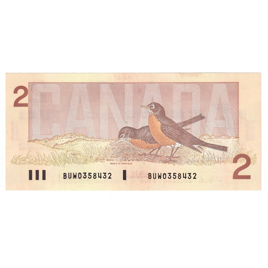 BC-55b 1986 Canada $2 Thiessen-Crow, BUW, Choice Uncirculated (CUNC63)