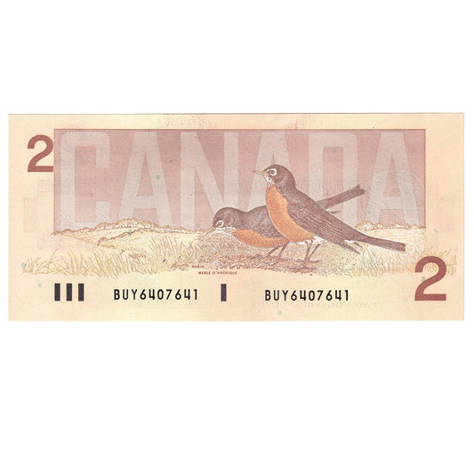 BC-55b 1986 Canada $2 Thiessen-Crow, BUY, Choice Uncirculated (CUNC63)