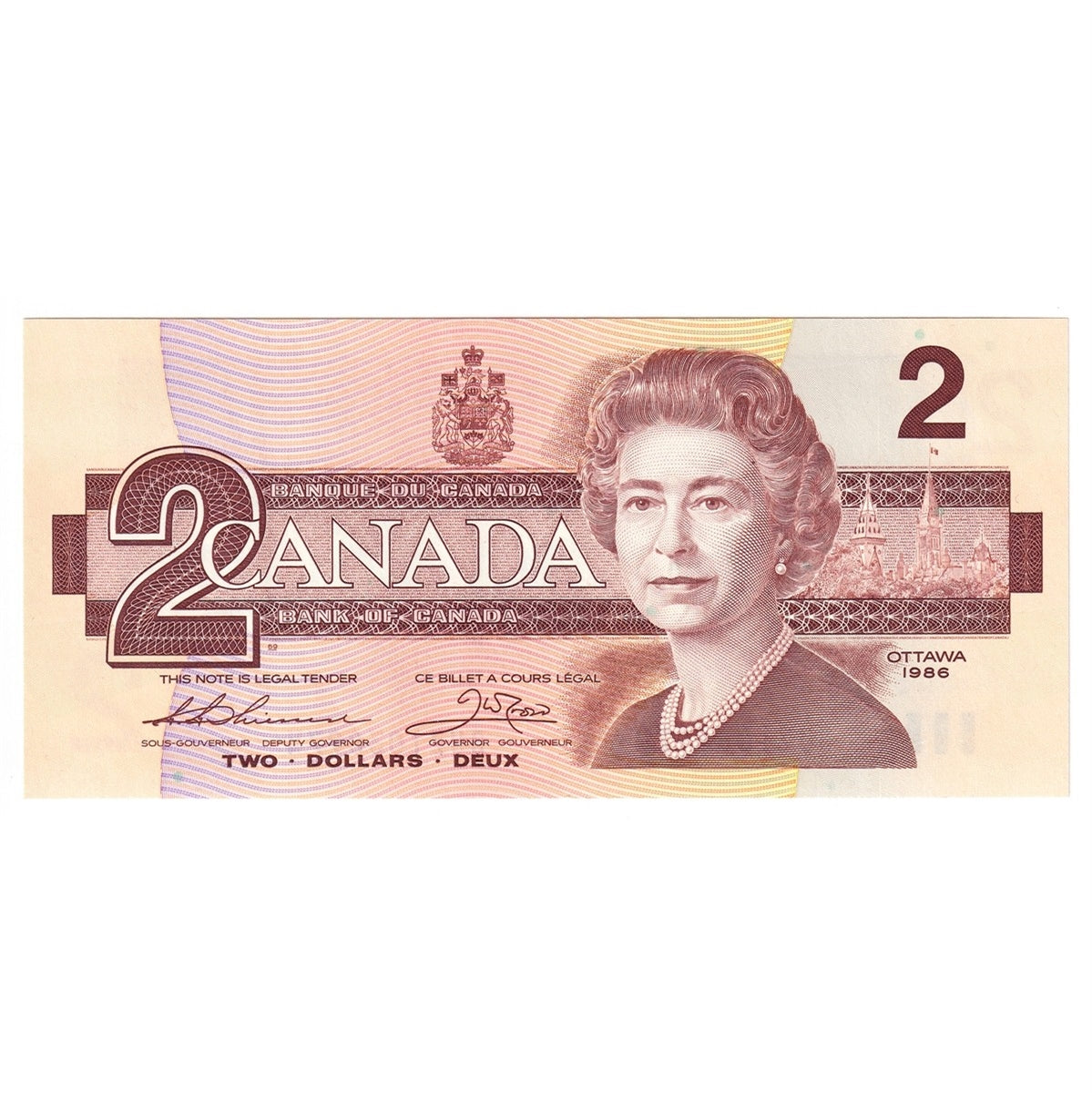 BC-55b 1986 Canada $2 Thiessen-Crow, BUZ, Choice Uncirculated (CUNC63)