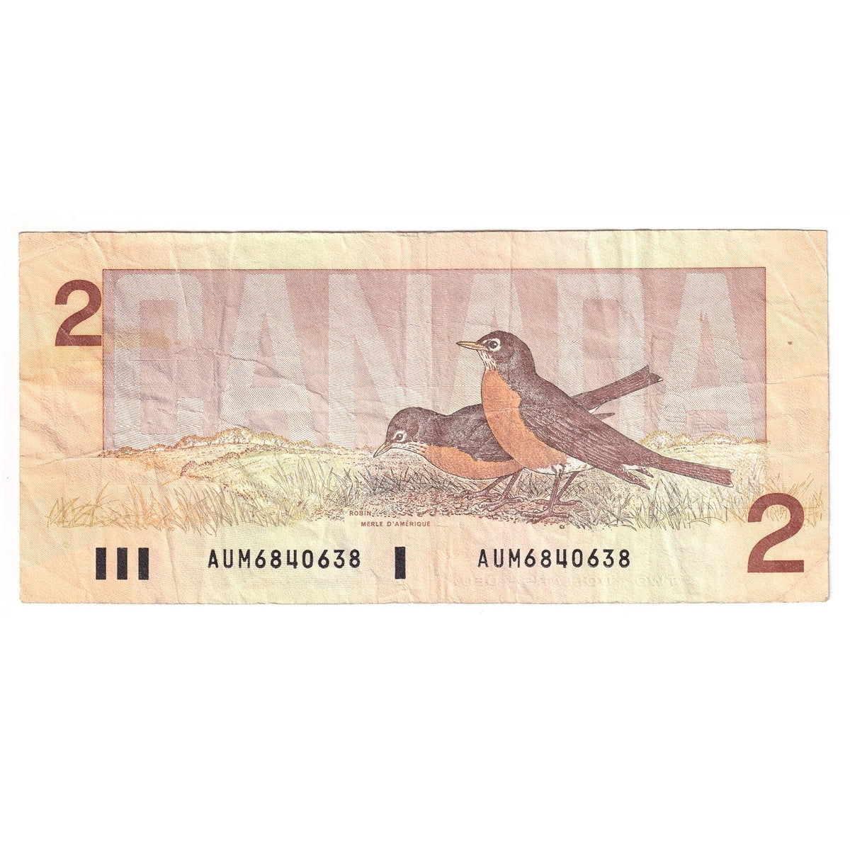 BC-55a 1986 Canada $2 Crow-Bouey, AUM, Circ
