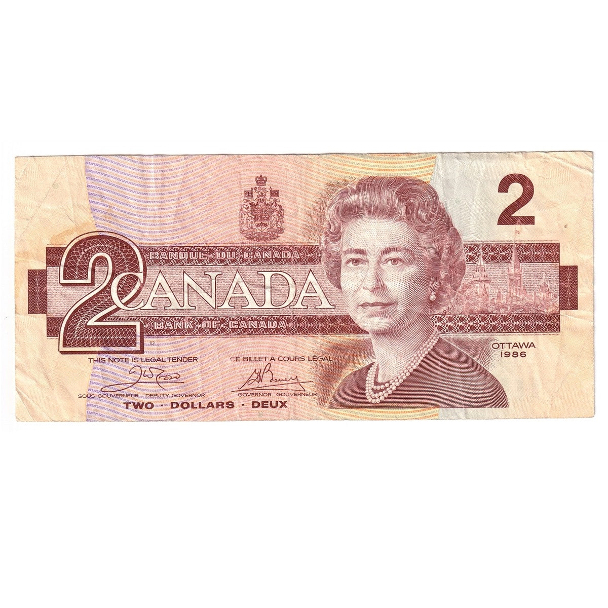 BC-55a 1986 Canada $2 Crow-Bouey, AUM, Circ