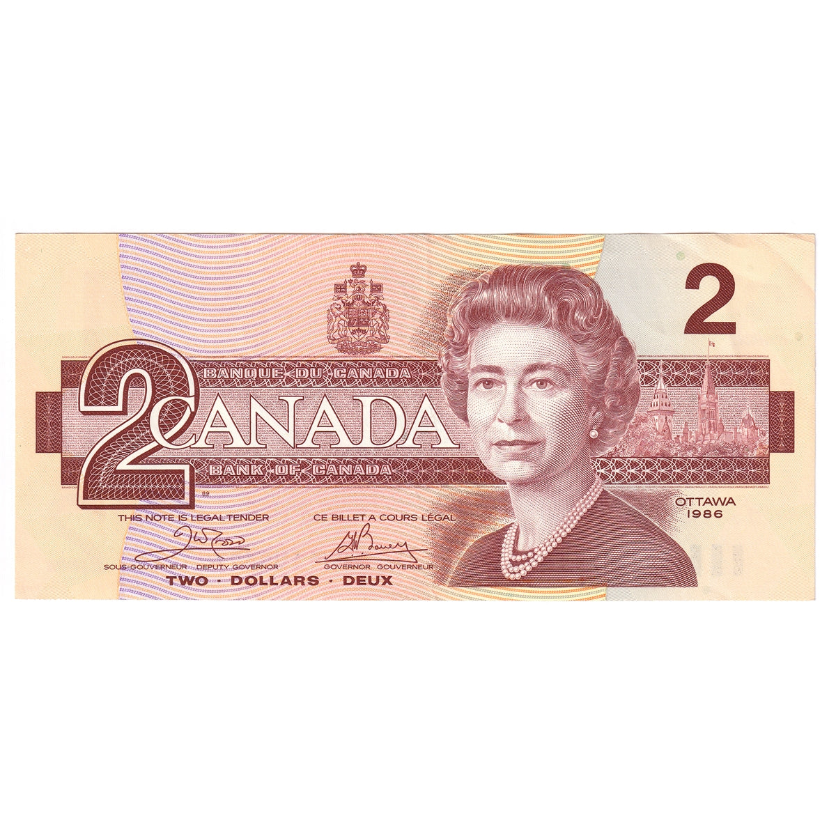 BC-55aA 1986 Canada $2 Crow-Bouey, ARX Below 1.26M, EF-AU (EF45)