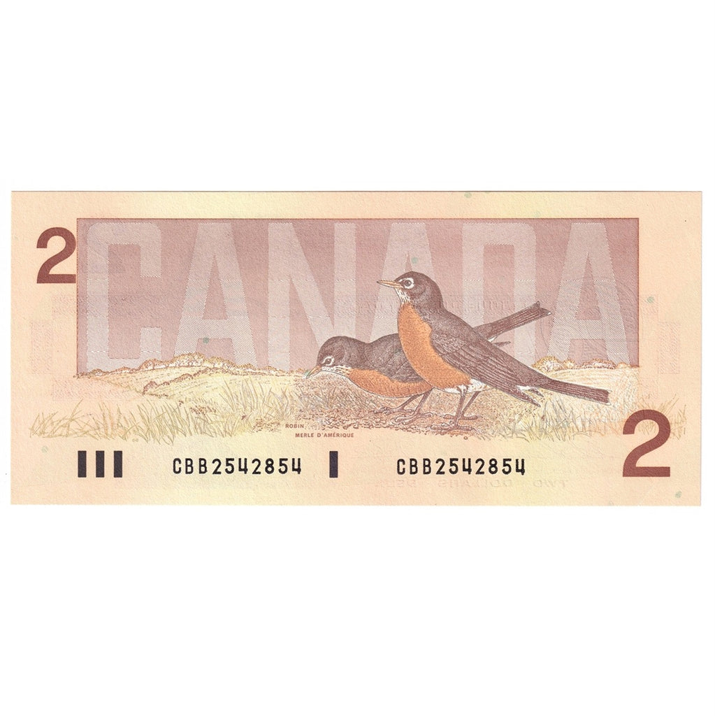 BC-55b 1986 Canada $2 Thiessen-Crow, CBB, Choice Uncirculated (CUNC63)