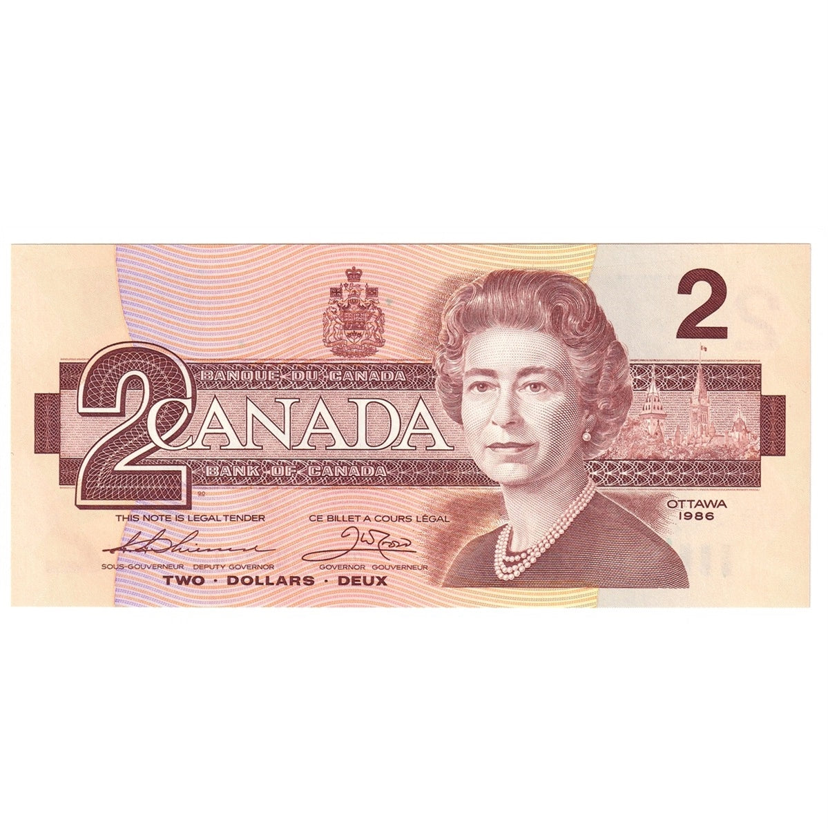 BC-55b 1986 Canada $2 Thiessen-Crow, CBB, Choice Uncirculated (CUNC63)