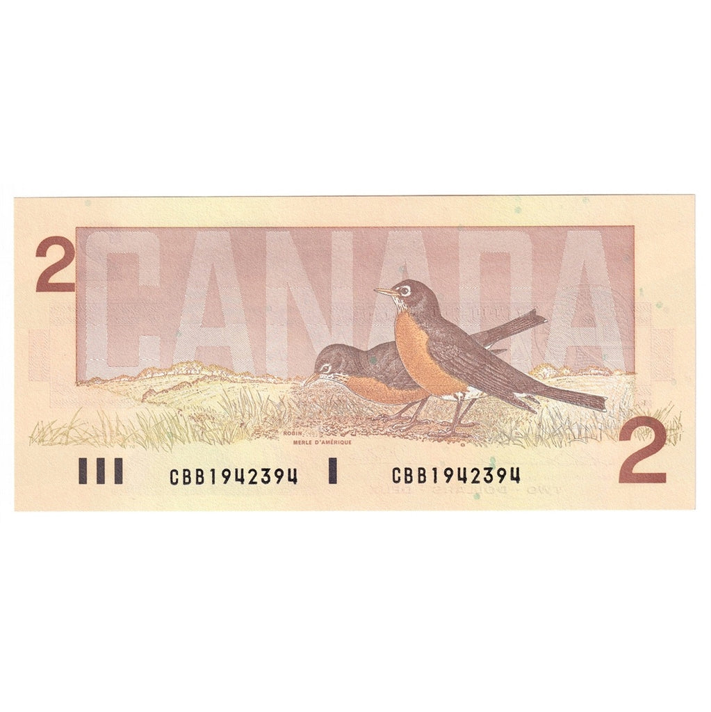 BC-55b 1986 Canada $2 Thiessen-Crow, CBB, Uncirculated (MS60)