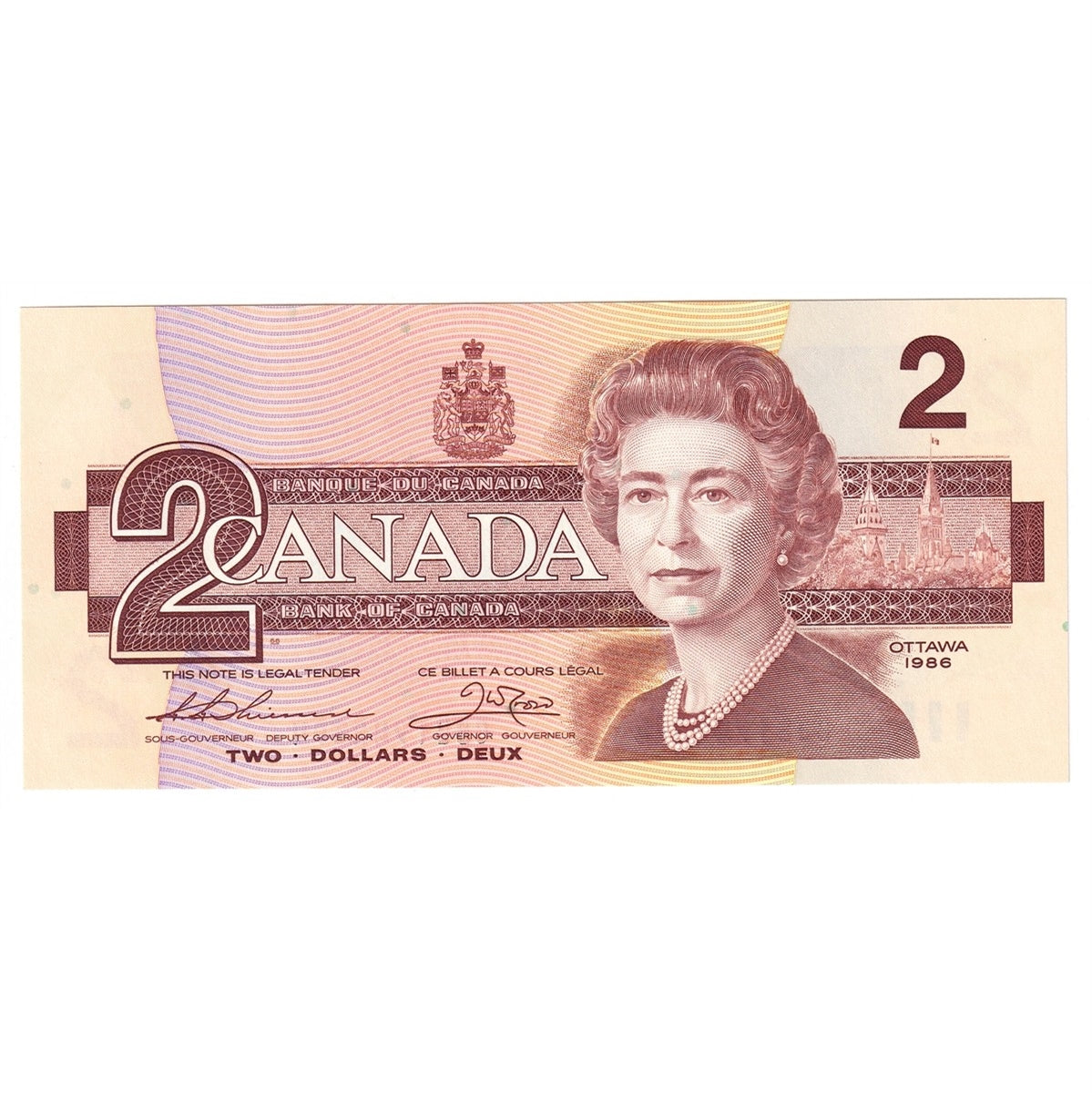 BC-55b 1986 Canada $2 Thiessen-Crow, CBB, Uncirculated (MS60)