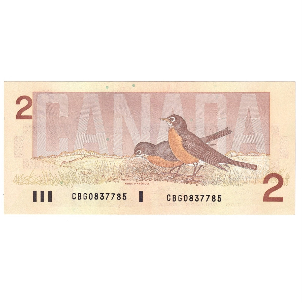BC-55b 1986 Canada $2 Thiessen-Crow, CBG, Choice Uncirculated (CUNC63)