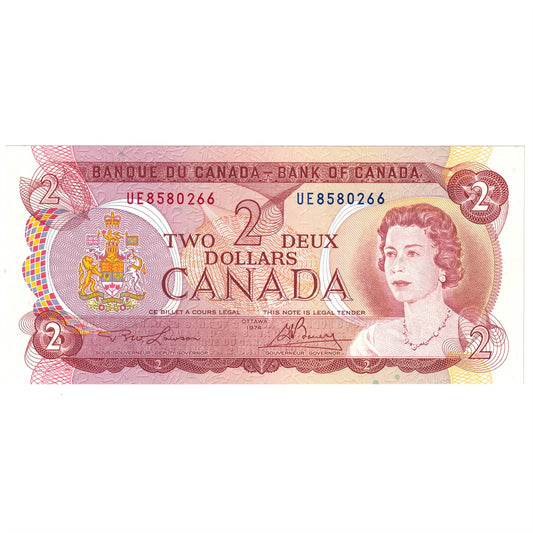 BC-47aA 1974 Canada $2 Lawson-Bouey, *BA, Circ