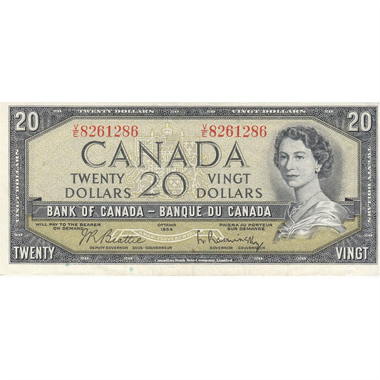BC-41b 1954 Canada $20 Beattie-Rasminsky, V/E, VF-EF