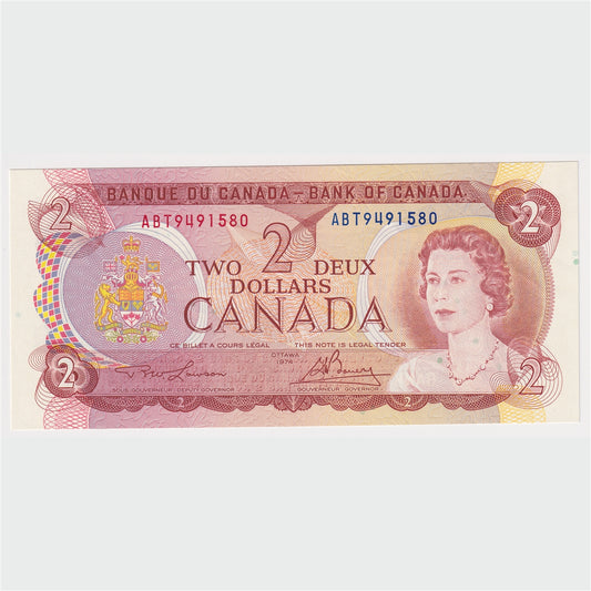 BC-47a-i 1974 Canada $2 Lawson-Bouey, ABT, Uncirculated (MS60)