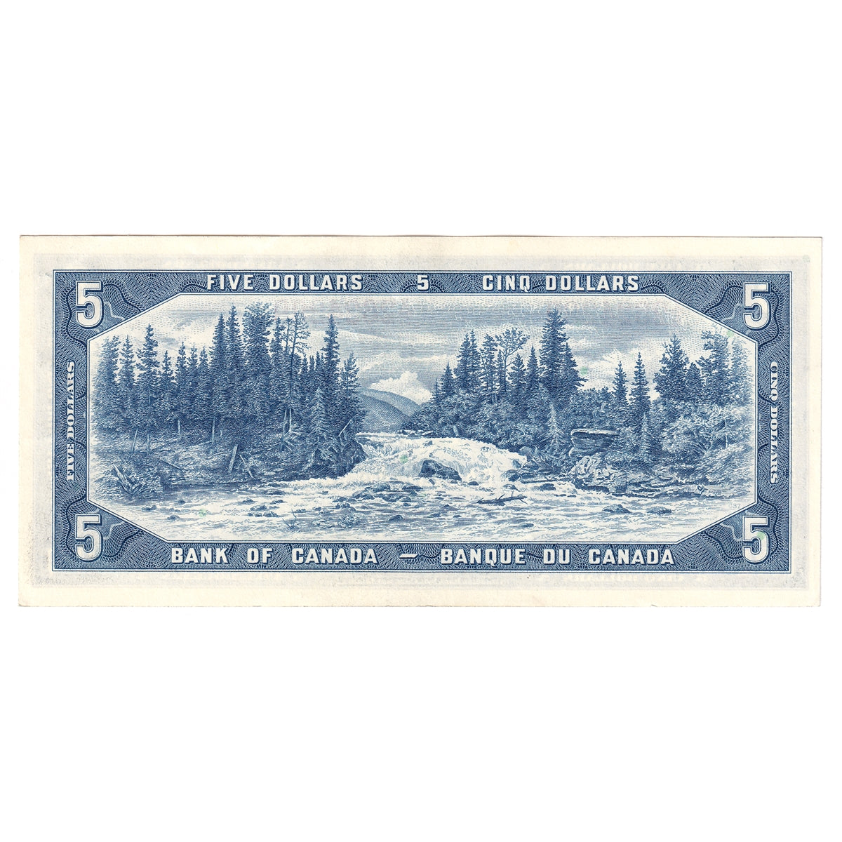 BC-39b 1954 Canada $5 Beattie-Rasminsky, X/S, Almost Uncirculated (AU50)
