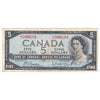 BC-39b 1954 Canada $5 Beattie-Rasminsky, O/X, F-VF (F15)