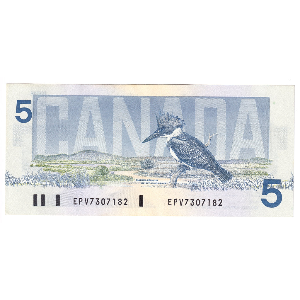 BC-56b 1986 Canada $5 Thiessen-Crow, EPV, AU-UNC (AU55)