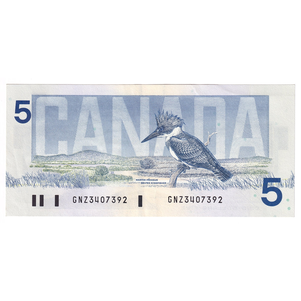 BC-56c 1986 Canada $5 Bonin-Thiessen, GNZ, EF-AU (EF45)