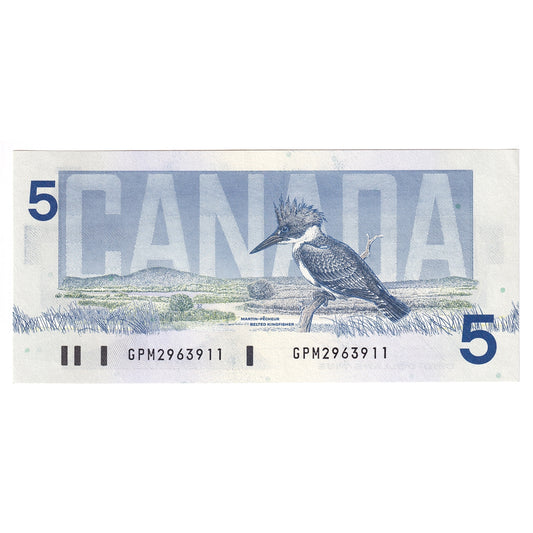 BC-56c 1986 Canada $5 Bonin-Thiessen, GPM, AU-UNC