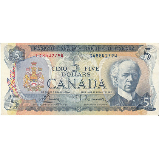 BC-48a 1972 Canada $5 Bouey-Rasminsky, CA, EF