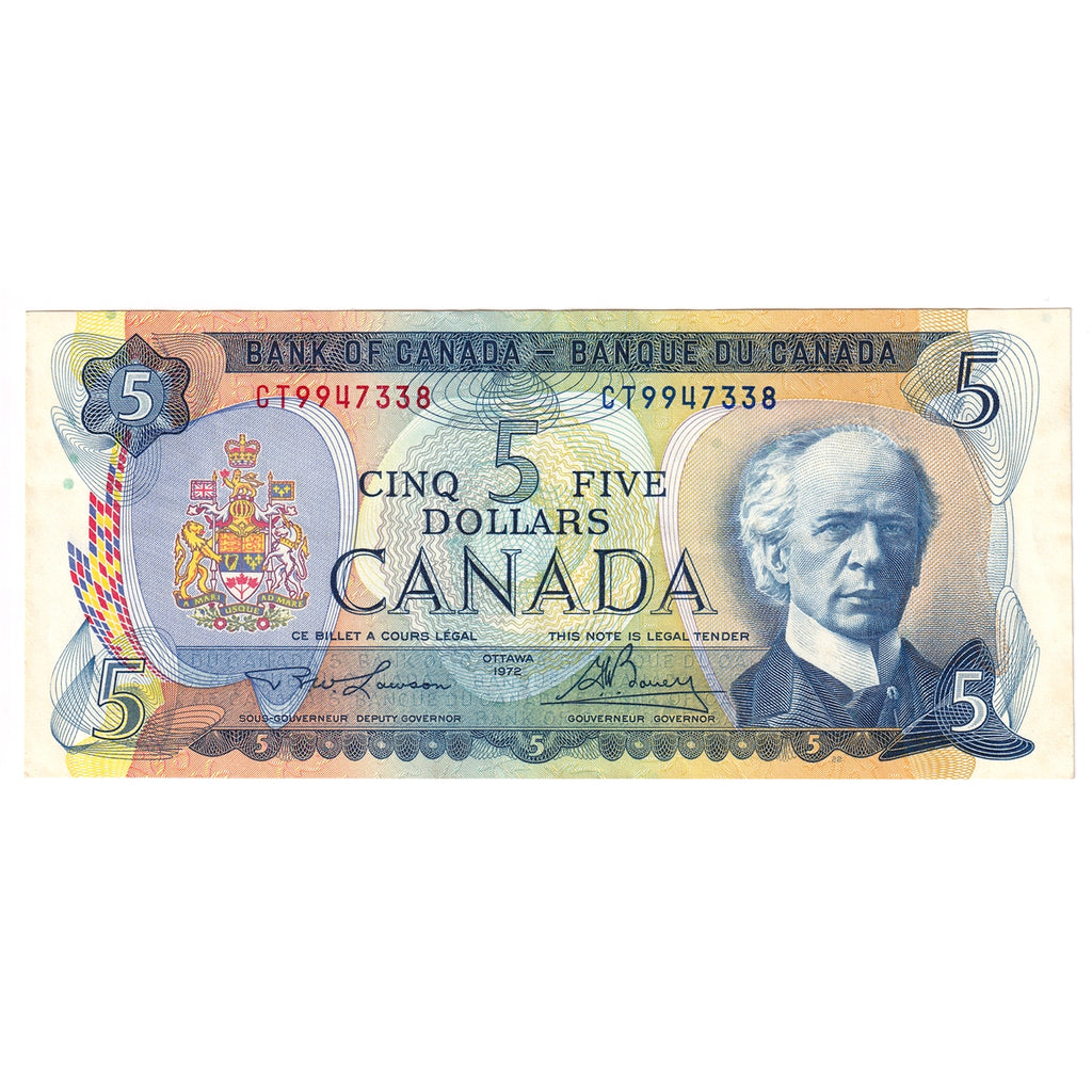 BC-48b 1972 Canada $5 Lawson-Bouey, CT, Extra Fine (EF40)
