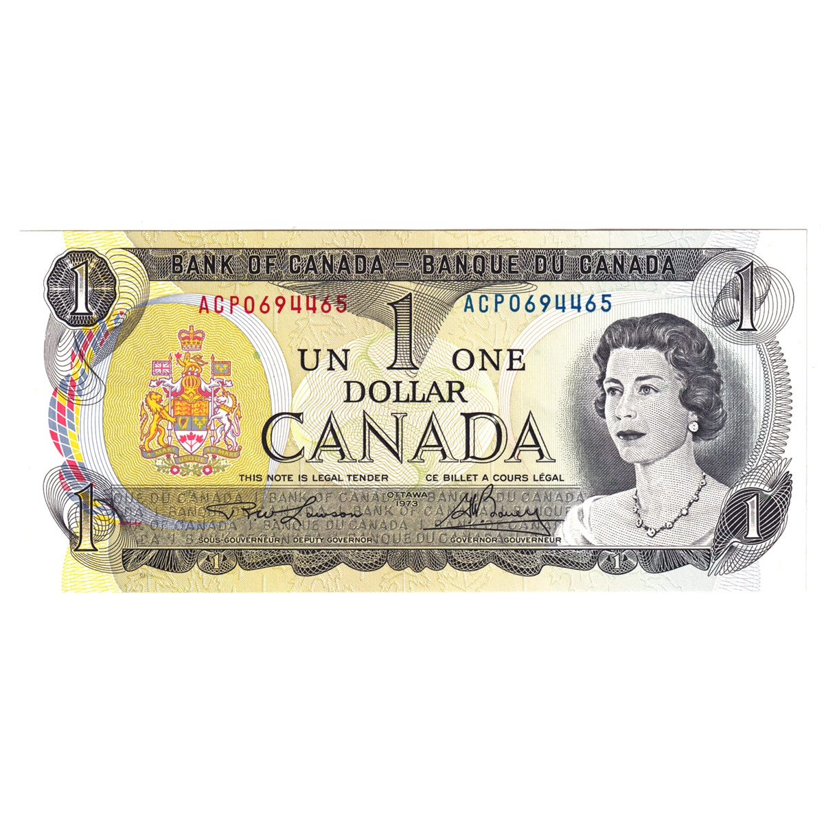 BC-46a-i 1973 Canada $1 Lawson-Bouey, ACP, Choice Uncirculated (CUNC63)