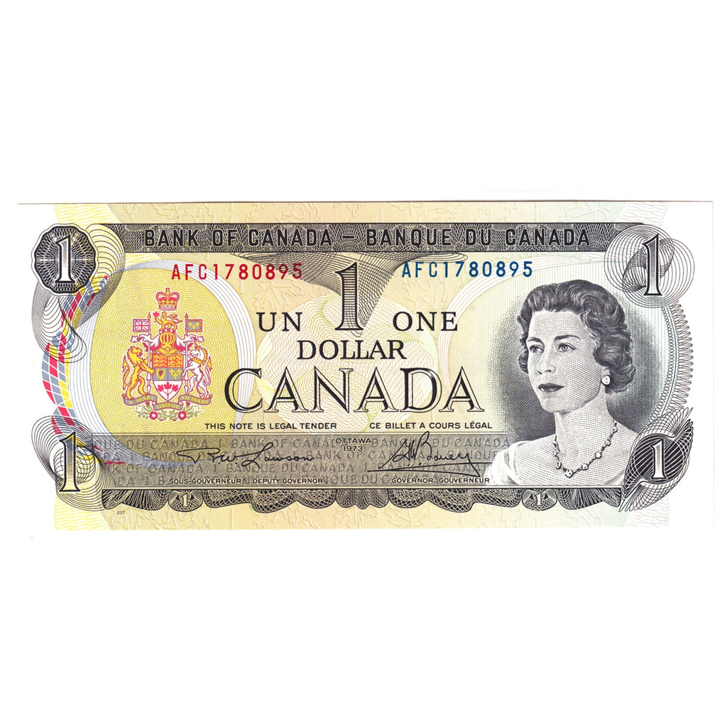 BC-46a-i 1973 Canada $1 Lawson-Bouey, AFC, Choice Uncirculated (CUNC63)