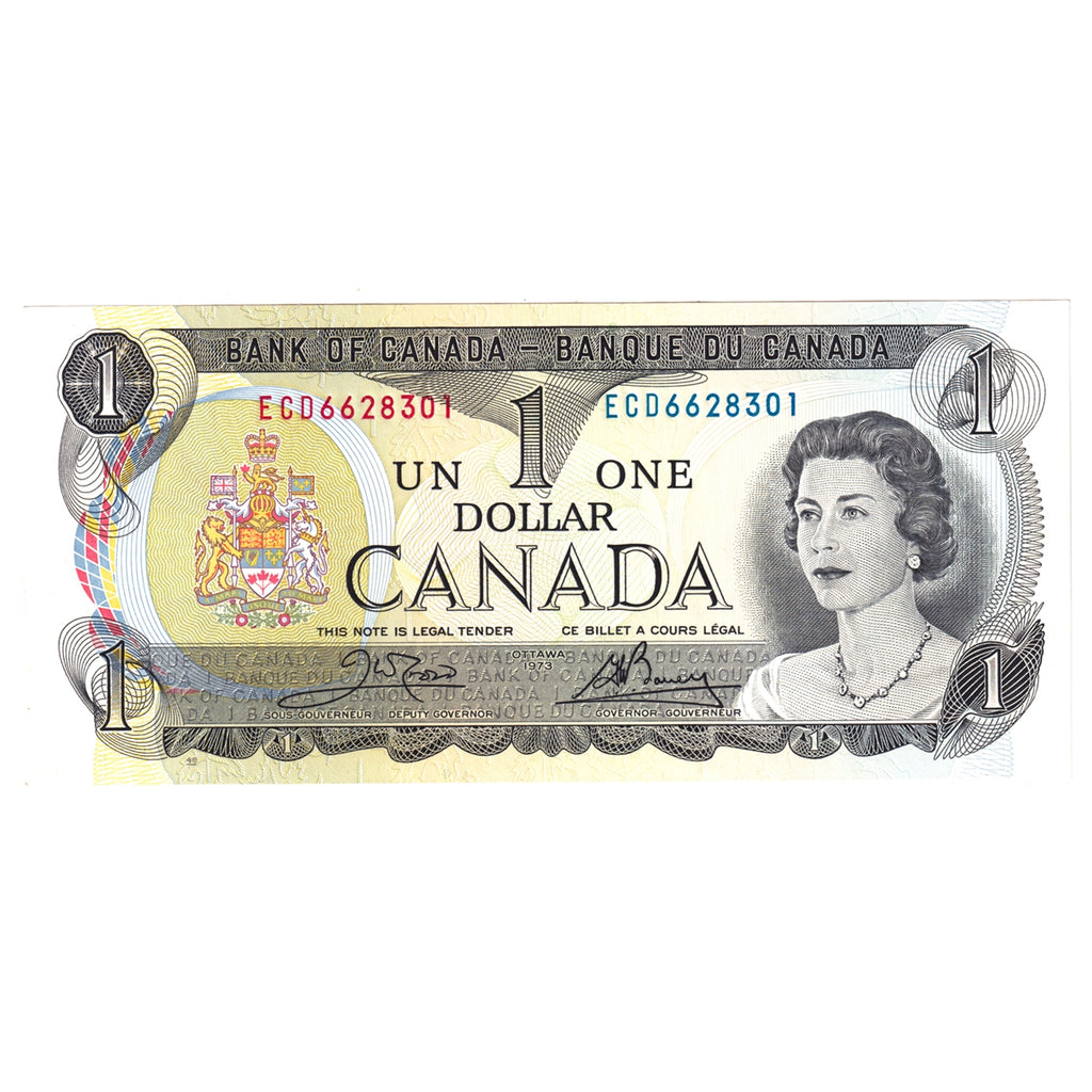 BC-46b 1973 Canada $1 Crow-Bouey, ECD, Choice Uncirculated (CUNC63)