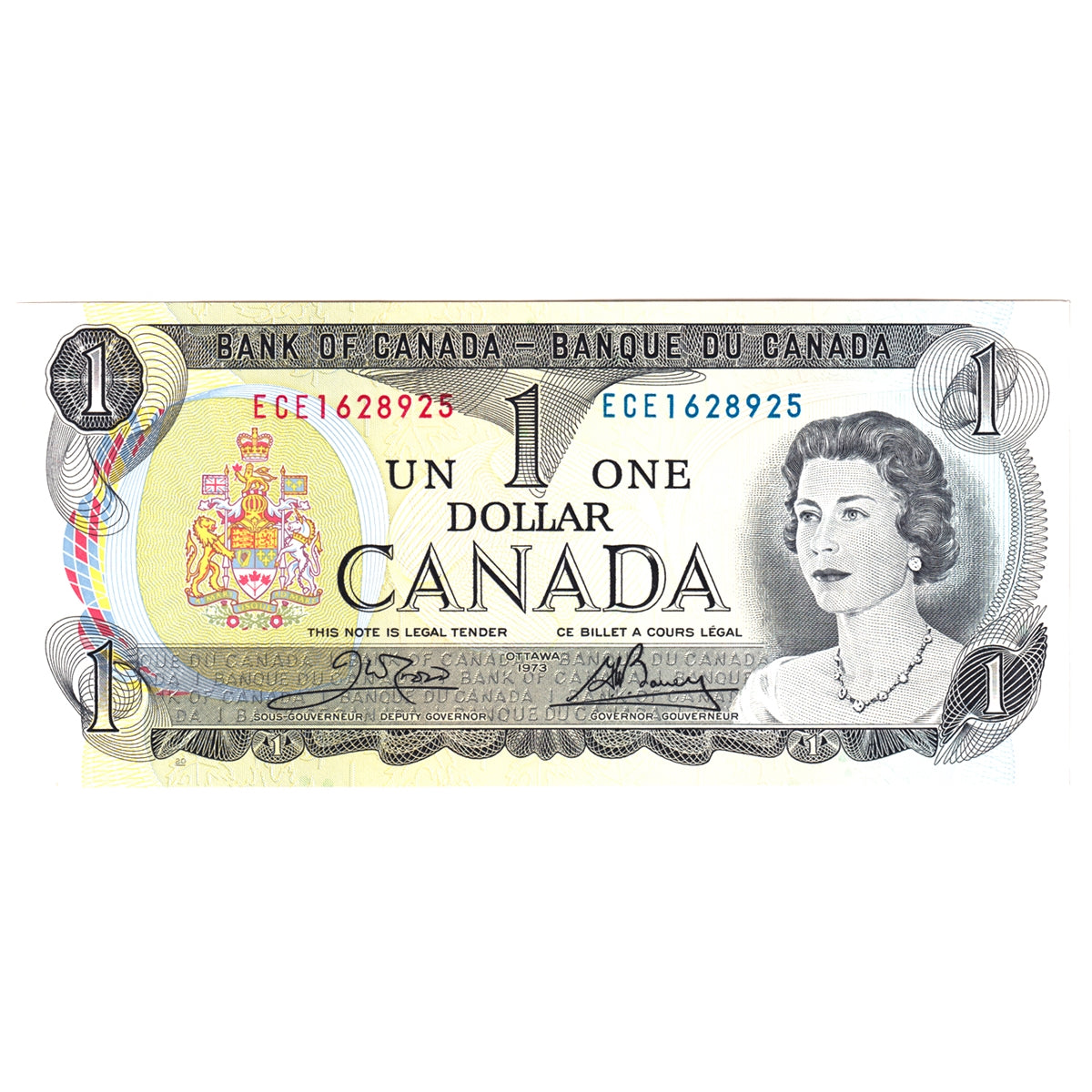 BC-46b 1973 Canada $1 Crow-Bouey, ECE, Uncirculated (MS60)