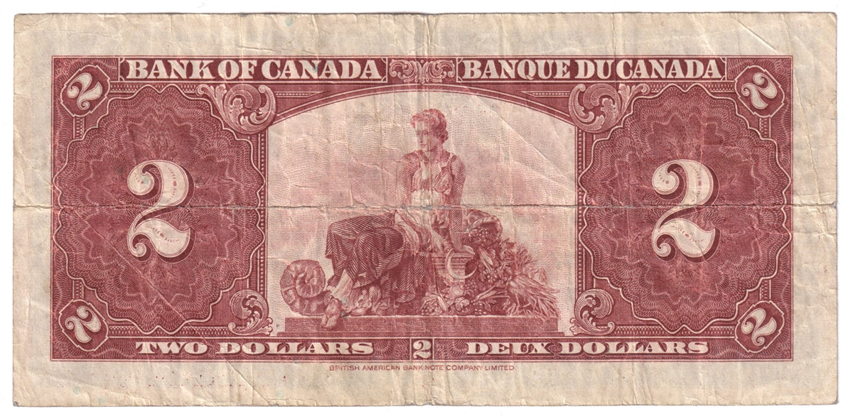BC-22b 1937 Canada $2 Gordon-Towers, K/B, Fine (F12)