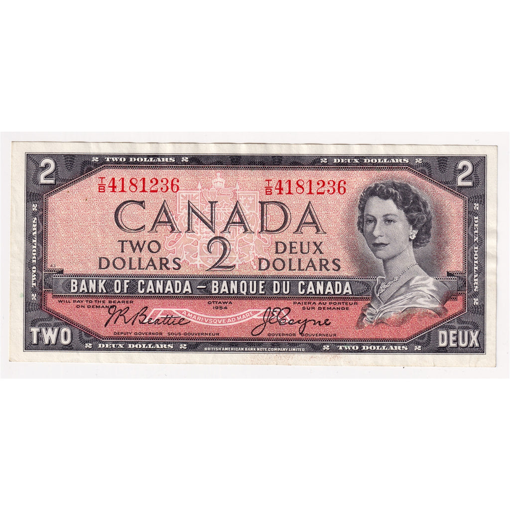 BC-38a 1954 Canada $2 Beattie-Coyne, T/B, Very Fine (VF20)