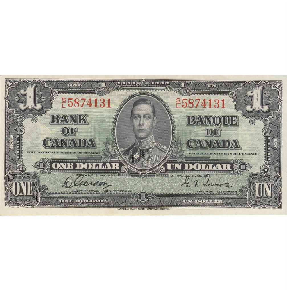 BC-21c 1937 Canada $1 Gordon-Towers, S/L, Extra Fine (EF40)