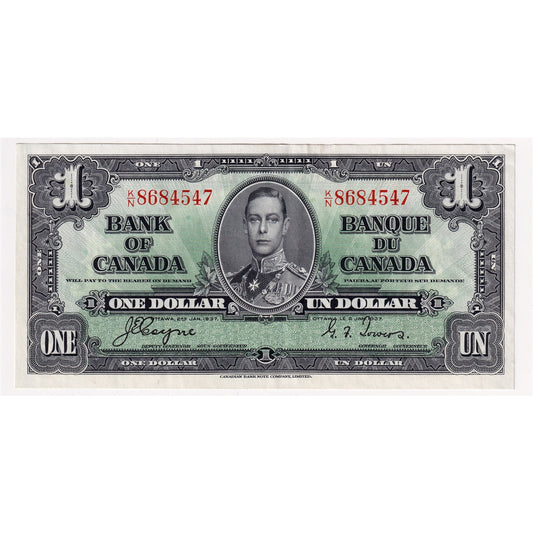 BC-21d 1937 Canada $1 Coyne-Towers, K/N, Extra Fine (EF40)