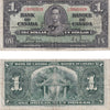 BC-21d 1937 Canada $1 Coyne-Towers, T/N, F