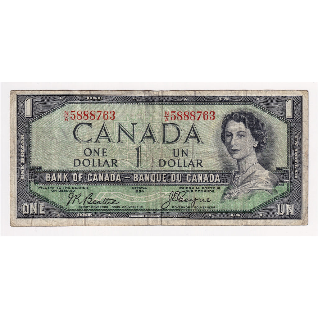 BC-29b 1954 Canada $1 Beattie-Coyne, Devil's Face, N/A, VG-F (VG10)