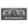 BC-23b 1937 Canada $5 Gordon-Towers, K/C, Very Good (VG8)
