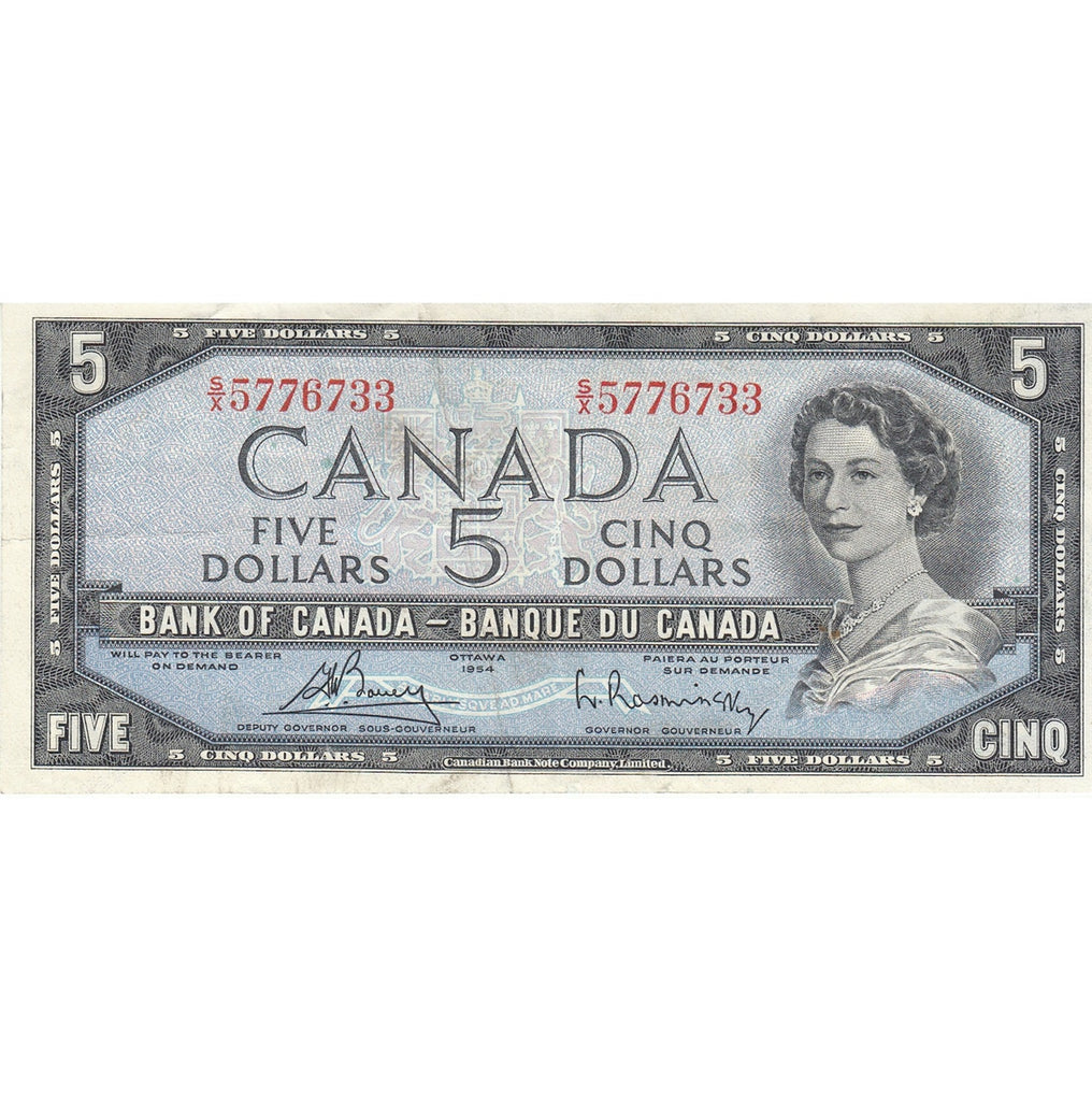 BC-39c 1954 Canada $5 Bouey-Rasminsky, S/X, VF-EF