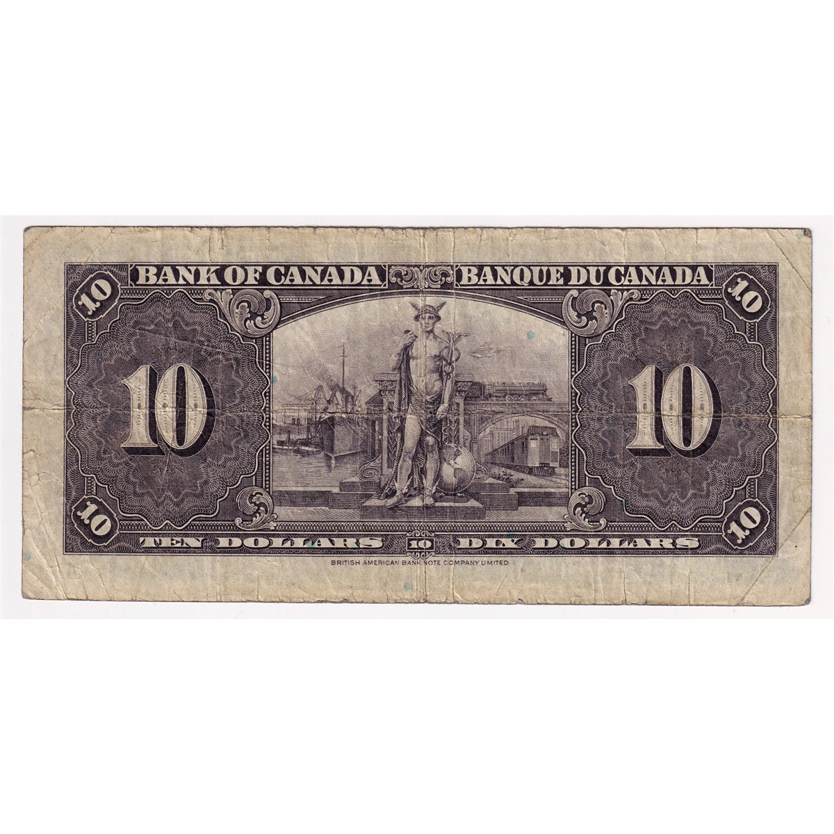 BC-24b 1937 Canada $10 Gordon-Towers, M/D, Very Good (VG8)