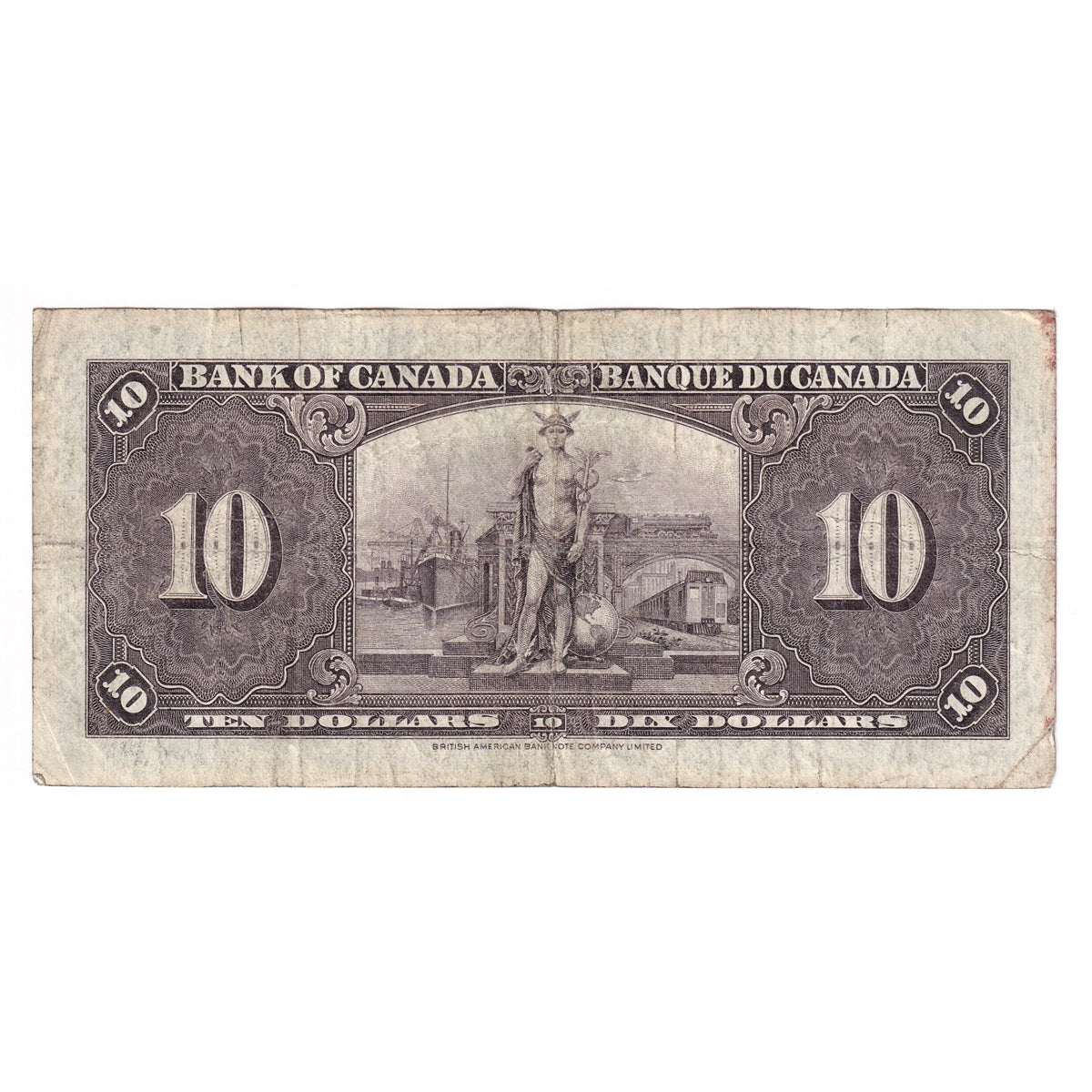 BC-24c 1937 Canada $10 Coyne-Towers, B/T, Circ