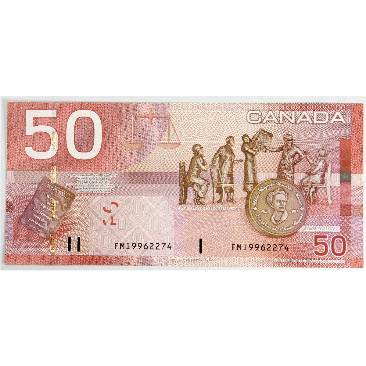 BC-65aA-i 2004 Canada $50 Jenkins-Dodge, FMI (9.36-9.99), AU-UNC (AU55)