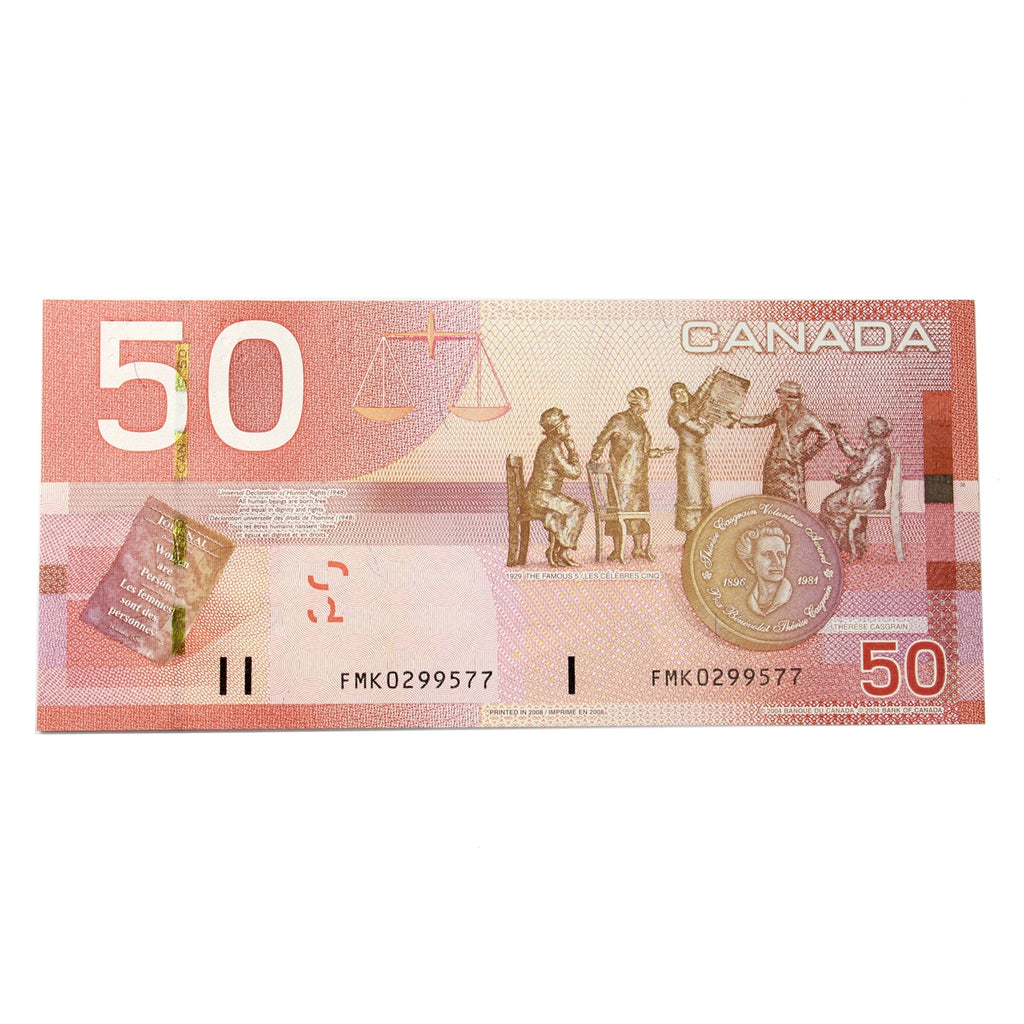 BC-65b 2008 Canada $50 Jenkins-Carney, FMK, Uncirculated (MS60)