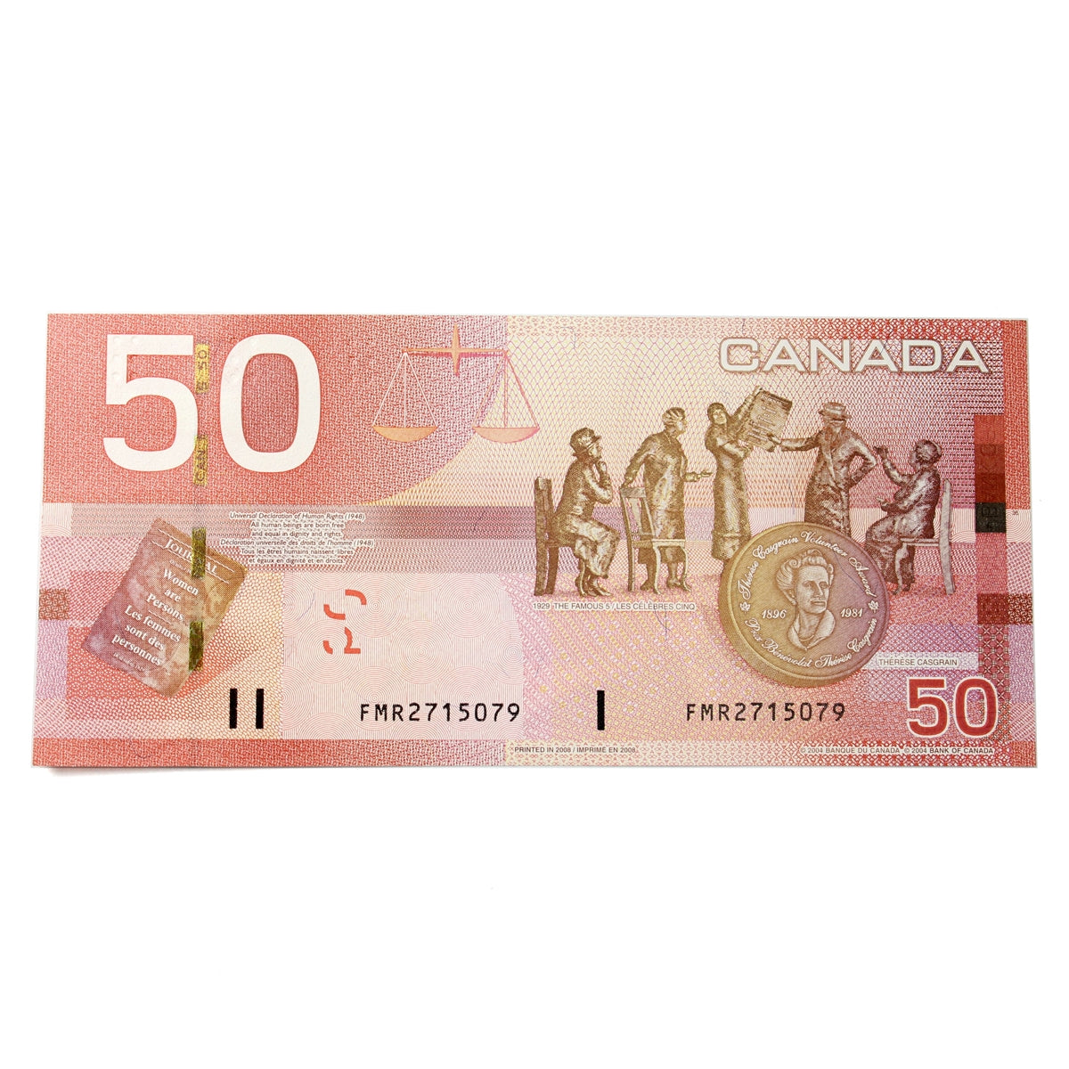 BC-65b 2008 Canada $50 Jenkins-Carney, FMR, AU-UNC (AU55)