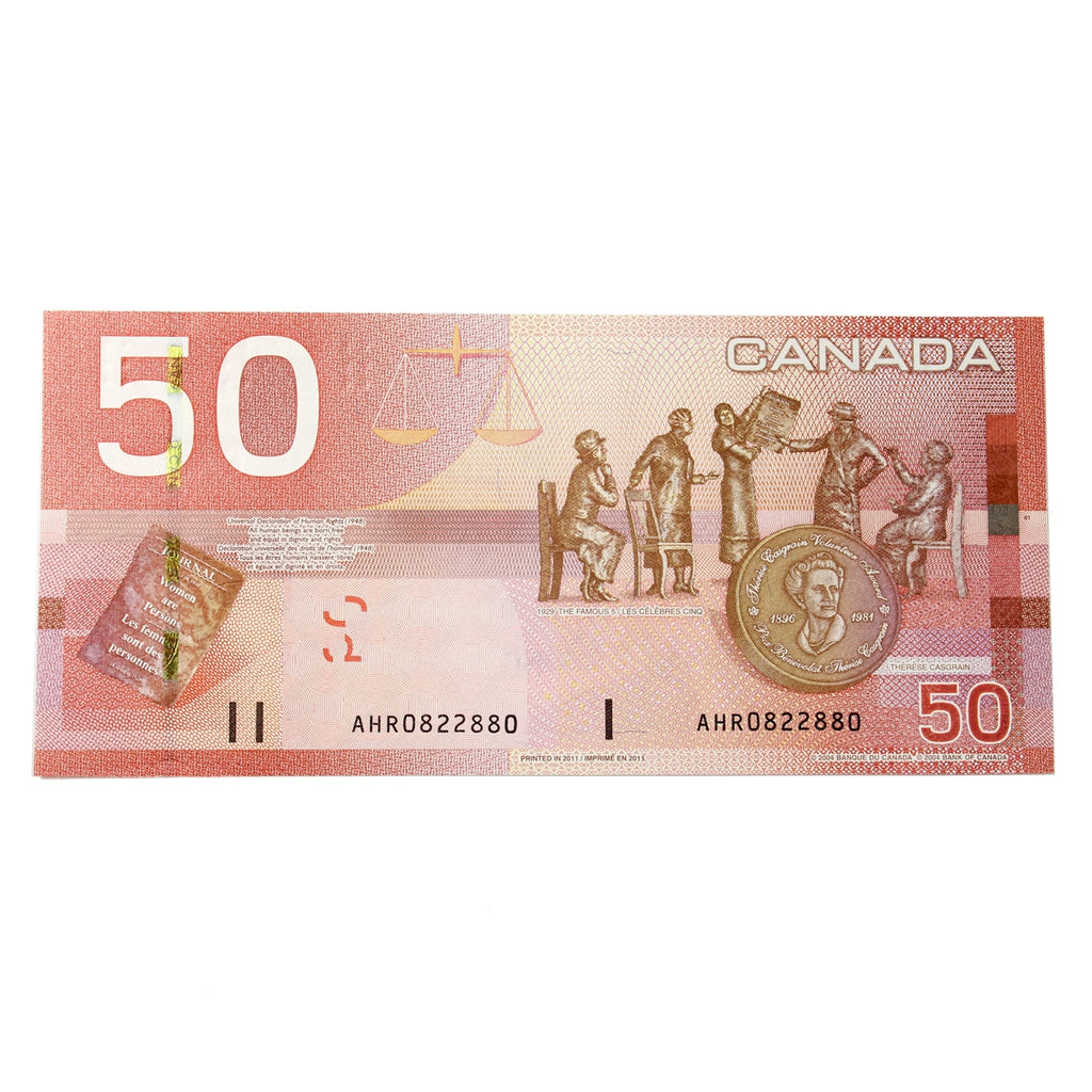 BC-65c 2011 Canada $50 Macklem-Carney, AHR, Choice Uncirculated (CUNC63)
