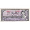 BC-40b 1954 Canada $10 Beattie-Rasminsky, R/V, F-VF (F15)