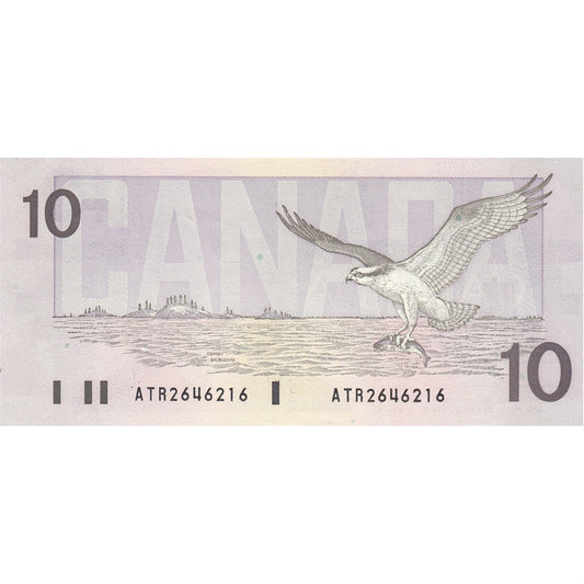 BC-57a 1989 Canada $10 Thiessen-Crow, ATR, AU-UNC