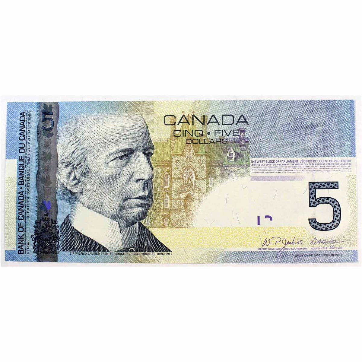 BC-67a 2006 Canada $5 Jenkins-Dodge, AON, Uncirculated (MS60)