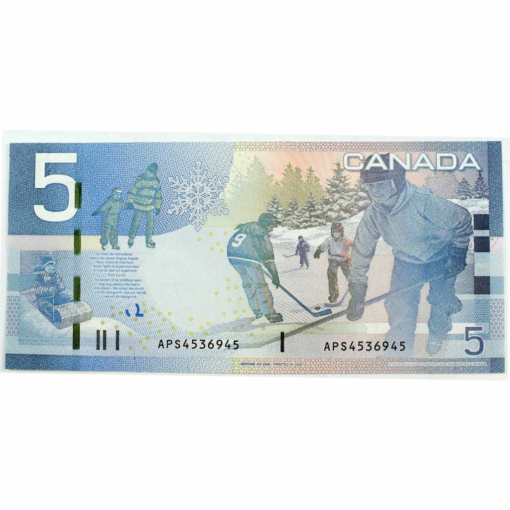 BC-67b 2008 Canada $5 Jenkins-Carney, APS, Choice Uncirculated (CUNC63)