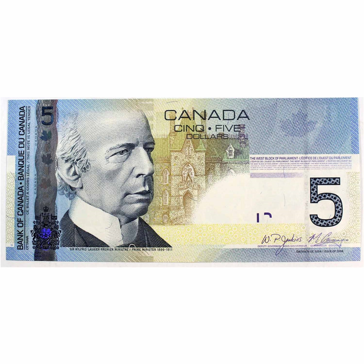 BC-67b 2008 Canada $5 Jenkins-Carney, APV, CUNC