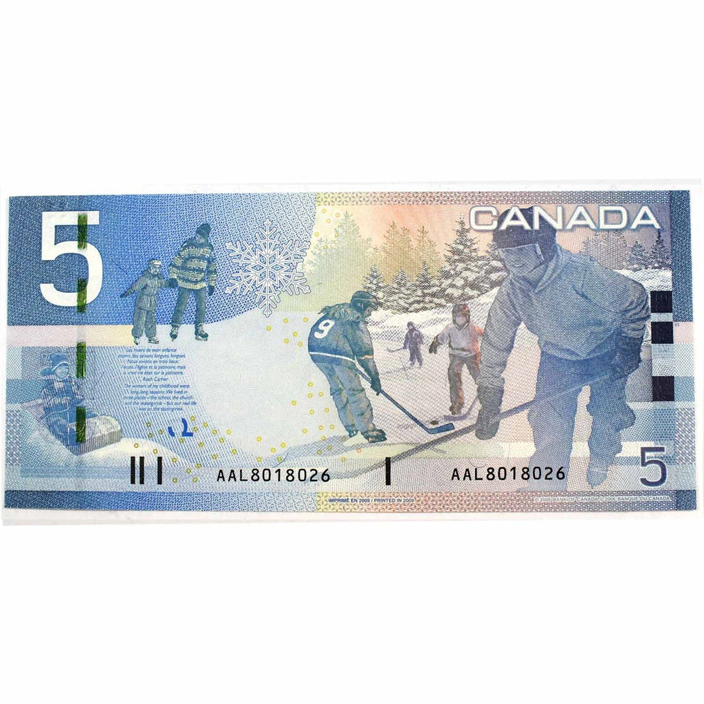 BC-67b 2009 Canada $5 Jenkins-Carney, AAL, Choice Uncirculated (CUNC63)