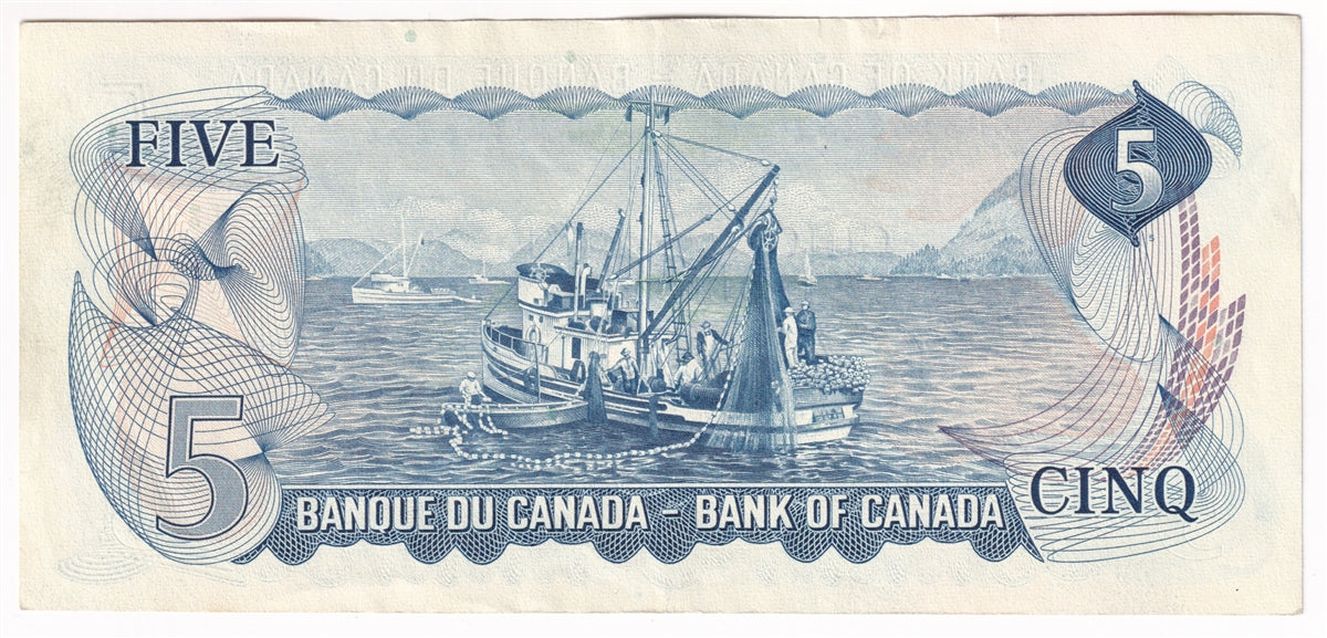 BC-48a 1972 Canada $5 Bouey-Rasminsky, CG, EF-AU (EF45)
